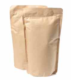 棕色（的）工艺纸袋孤立的白色背景香袋