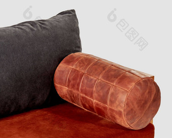 软沙发铜色皮革支持缓冲