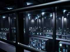 网络空间数据中心填满服务器架橱柜