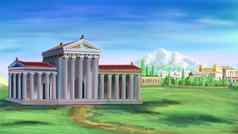 古老的希腊寺庙插图