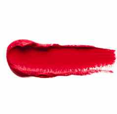 美斯沃琪化妆品纹理红色的口红唇光泽化妆品涂抹孤立的白色背景生成
