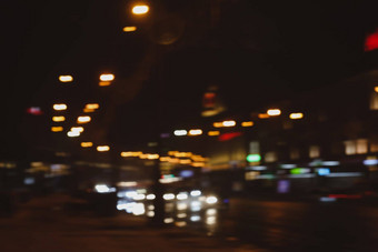 色彩斑斓的灯城市城市周围移动模糊运动光小径街模糊散焦灯城市交通