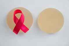 乳房植入物缎丝带乳房癌症意识象征