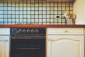 古董复古的厨房绿色模式瓷砖美国复古的厨房首页室内设计风格特写镜头复古的