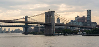 曼哈顿布鲁克林桥梁东河布鲁克林背景