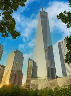 纽约摩天大楼世界贸易中心建筑云