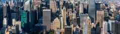 纽约城市天际线全景摩天大楼中城曼哈顿