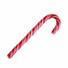 条纹薄荷棒棒糖圣诞节颜色孤立的白色背景