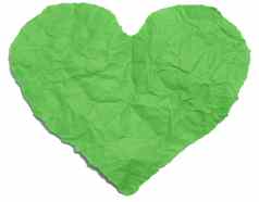 心减少绿色纸白色孤立的背景元素设计师