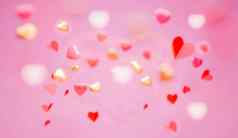 快乐情人节一天假期横幅背景摘要元素情人节一天呈现心气球玫瑰花瓣