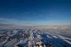 冻北极景观雪地面阿维亚斯努勒维特