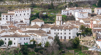 视图白色小镇grazalema加的斯安达卢西亚西班牙