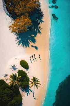 空中无人机照片美丽的海滩塞舌尔生成的