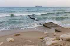 美丽的海岸城市警告保加利亚海垮掉的一代石头令人惊异的海景