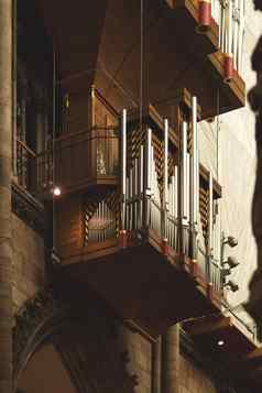 垂直拍摄教堂器官科隆大教堂科隆德国