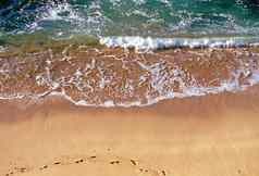 桑迪海滩脚打印