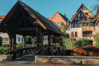 国家<strong>德国</strong>小镇房子Baden-Wuerttemberg<strong>德国</strong>欧洲小镇完整的色彩斑斓的保存<strong>建筑</strong>