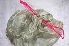 绿色塑料垃圾袋塑料浪费准备好了回收浪费管理前视图