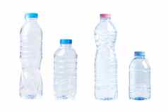 塑料瓶彩色的螺杆帽回收浪费白色背景容器水成员