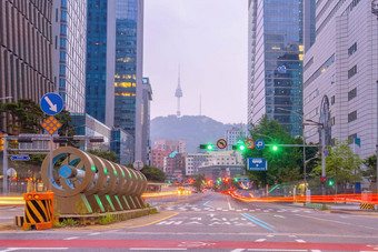 市中心首尔城市天际线城市景观南韩国