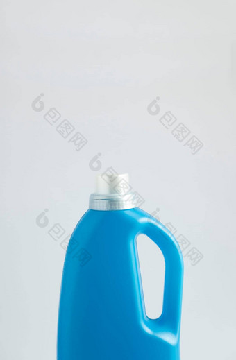 蓝色的塑料<strong>液</strong>体洗涤剂瓶孤立的白色背景<strong>洗衣</strong>容器商品模板产品设计模拟