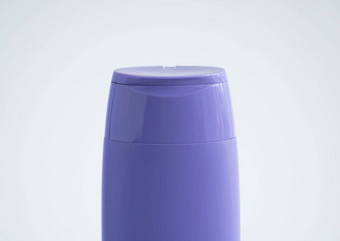 紫罗兰色的塑料瓶身体护理美产品工作室摄影塑料瓶洗发水淋浴过来这里<strong>噪</strong>音孤立的<strong>白</strong>色背景