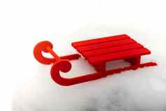 小红色的雪橇雪背景美丽的冬天一天复制空间文本模拟产品问候卡壁纸圣诞节