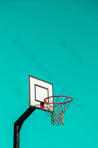 街篮球希望背景充满活力的天空有创意的简约照片街篮球循环篮子在户外摘要体育运动宽空白空背景纹理复制空间体育休闲活动