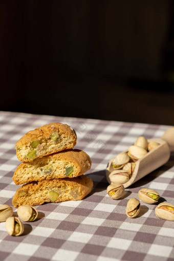 <strong>饼干</strong>cantuccini<strong>饼干饼干</strong>开心果柠檬皮<strong>酥</strong>饼健康的吃食物自制的新鲜的意大利<strong>饼干</strong>cantucci栈有机开心果坚果素食主义者节食