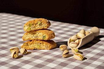 <strong>饼干</strong>cantuccini<strong>饼干饼干</strong>开心果柠檬皮酥<strong>饼</strong>健康的吃食物自制的新鲜的意大利<strong>饼干</strong>cantucci栈有机开心果坚果素食主义者节食