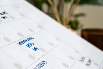 国际犯罪一天日历提醒重要的事件任命每月规划师磁董事会天月的地方输入重要的重要的时间表概念业务规划白板规划师磁每月模板