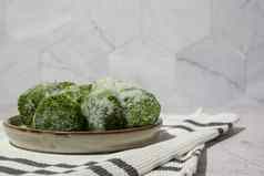 冻食物菠菜多维数据集自制的收获概念长袜蔬菜冬天存储