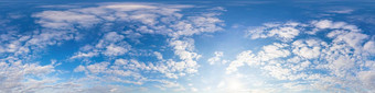 黑暗蓝色的日落天空全景粉红色的积云云无缝的Hdr全景球形equirectangular格式完整的天顶可视化天空<strong>更换</strong>空中无人机全景照片