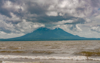 视图投影火山湖尼加拉瓜景观湖尼加拉瓜北里瓦斯视图湖尼加拉瓜