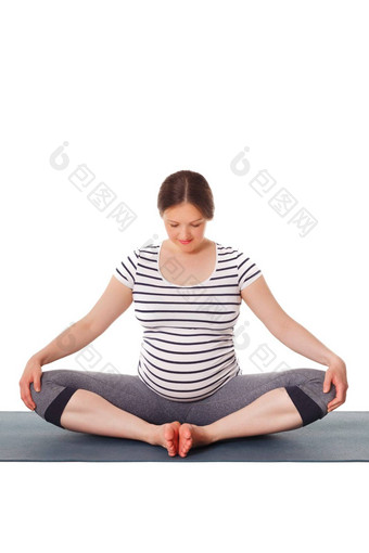 怀孕了女人瑜伽体式巴德哈科纳萨那