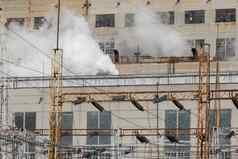 能源权力蒸汽植物电行业烟环境工业污染工厂站电生产