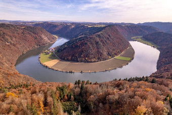 循环施洛根<strong>多瑙河</strong>巨大的弯曲著名的河