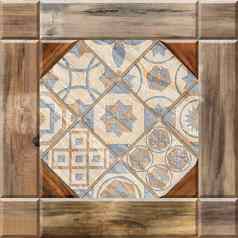 数字瓷砖设计摘要大马士革拼接而成模式古董瓷砖设计