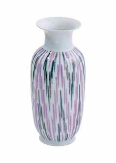 古董东方陶瓷花瓶孤立的白色背景