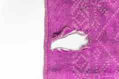 洞撕裂扯掉织物粉红色的紫色的颜色材料纺织帆布古董