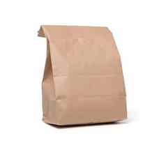 午餐纸袋孤立的白色背景