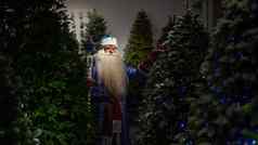 俄罗斯圣诞老人老人工作人员商店人工圣诞节树