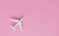 飞机粉红色的背景假期业务旅行目的地
