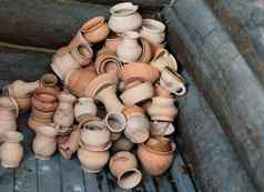 陶瓷粘土Terracotta壶能花瓶厨房记忆手工制作的陶瓷街商店