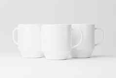 陶瓷杯子杯咖啡茶白色空白呈现模型