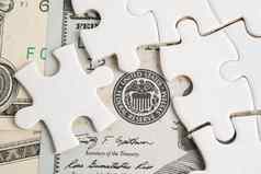 美联储联邦储备系统拼图谜题纸中央银行系统曼联州美国