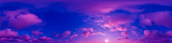 蓝色的天空全景品红色的卷云云无缝的球形equirectangular格式完整的天顶图形游戏编辑空中无人机学位全景照片天空<strong>更换</strong>