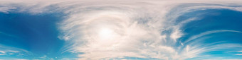 天空全景明亮的发光的卷云云Hdr无缝的球形全景完整的天顶天空圆顶可视化天空更换空中无人机全景照片