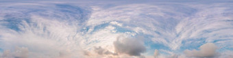 蓝色的夏天天空全景蓬松的积云云Hdr无缝的球形equirectangular全景天空圆顶天顶可视化天空更换空中无人机全景照片