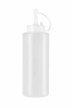 白色塑料酱汁瓶孤立的白色背景